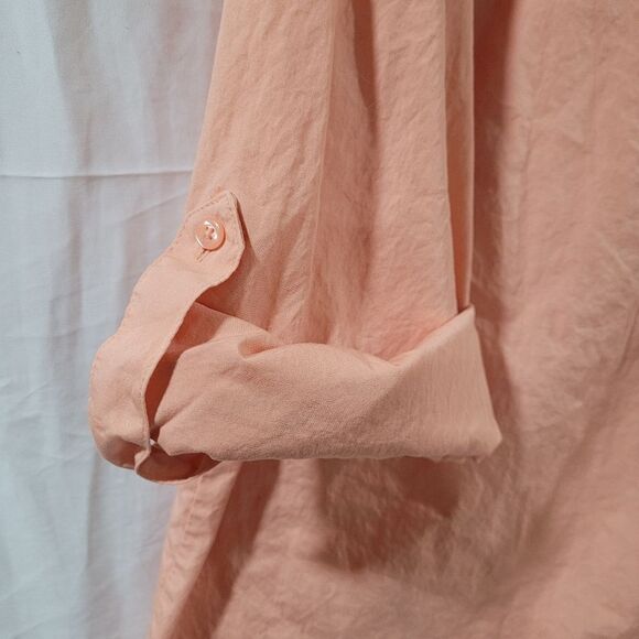 White Stag size 18w/20w womens orange button up collared shirt - Picture 3 of 5